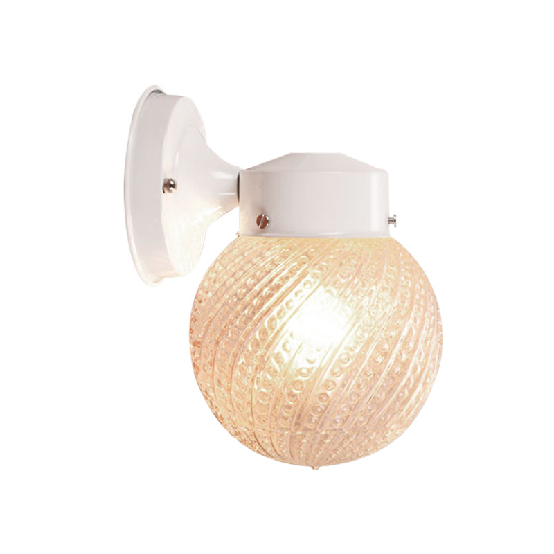 Frendorf | 1 Licht Passage Wandverlichting met Globe Ruitjes Glazen Kap Moderne Zwart/Witte Wandlamp Fixture