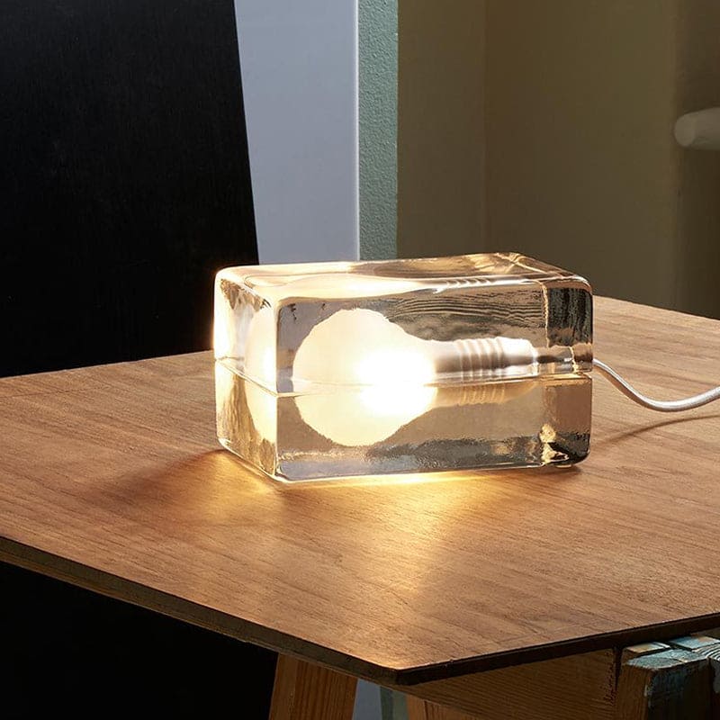 Icecube Lampe - Moderne Tischlampe in Form eines Eisblocks