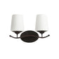 Frendorf | 2/3-Lampe Elfenbein Glas Vanity Beleuchtung Traditionelle schwarze konische Schlafzimmer Wandbeleuchtung mit Eisen Wellenarm