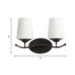 Frendorf | 2/3-Lampe Elfenbein Glas Vanity Beleuchtung Traditionelle schwarze konische Schlafzimmer Wandbeleuchtung mit Eisen Wellenarm