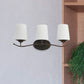 Frendorf | 2/3-Lampe Elfenbein Glas Vanity Beleuchtung Traditionelle schwarze konische Schlafzimmer Wandbeleuchtung mit Eisen Wellenarm