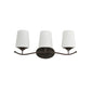 Frendorf | 2/3-Lampe Elfenbein Glas Vanity Beleuchtung Traditionelle schwarze konische Schlafzimmer Wandbeleuchtung mit Eisen Wellenarm
