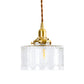 Trommel klare strukturierte Glas Pendelleuchte Kolonialist 6"/8" B 1 Kopf Wohnzimmer Hängelampe Deckenlicht in Gold
