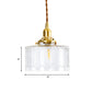 Trommel klare strukturierte Glas Pendelleuchte Kolonialist 6"/8" B 1 Kopf Wohnzimmer Hängelampe Deckenlicht in Gold