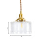 Trommel klare strukturierte Glas Pendelleuchte Kolonialist 6"/8" B 1 Kopf Wohnzimmer Hängelampe Deckenlicht in Gold