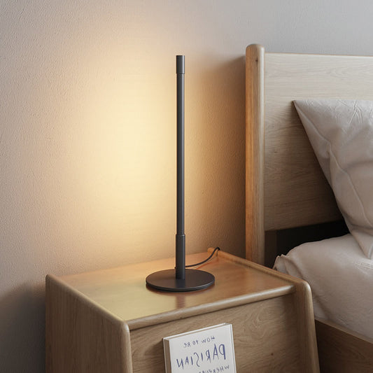 Plumb Rod Plug-In LED Nachtlicht Einfache kreative Nachttischlampe in Schwarz, Warm-/Weißlicht