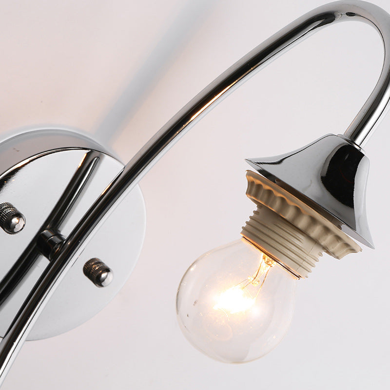 Frendorf | Bell Milchglas Wandleuchte Modernistisch 1 Licht Chrom Wandmontierte Lampe mit Gebogenem Arm