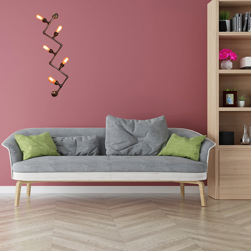 Frendorf | Bronze Finish Pipe Wall Lamp with Wavy Design Industrial Style Metallic 2/5 Bulbs Wohnzimmer Wand Scone Licht