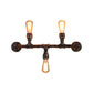 Frendorf | Metalen Op en Neer Wandlamp met Pijppatroon Vintage Stijl 3 Bulbs Woonkamer Wandmontage Licht in Brons