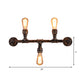 Frendorf | Metalen Op en Neer Wandlamp met Pijppatroon Vintage Stijl 3 Bulbs Woonkamer Wandmontage Licht in Brons