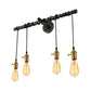 Frendorf | 4 Lichten Lineaire Pijp Muurlicht Wandlamp met Open Gloeilamp Industieel Messing Metaal Muurmontage Lamp