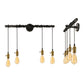 Frendorf | 4 Lichten Lineaire Pijp Muurlicht Wandlamp met Open Gloeilamp Industieel Messing Metaal Muurmontage Lamp