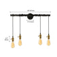 Frendorf | 4 Lichten Lineaire Pijp Muurlicht Wandlamp met Open Gloeilamp Industieel Messing Metaal Muurmontage Lamp