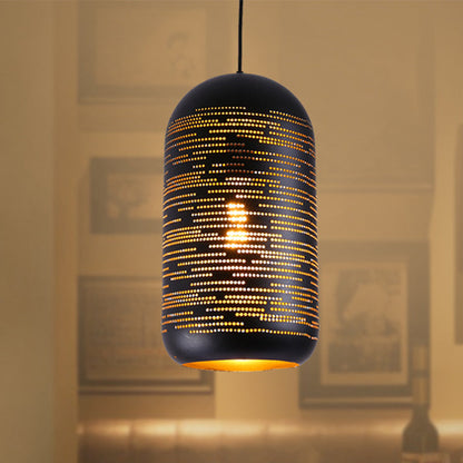 Schwarze Laser-Cut Wintermelon Pendelleuchte Loft Stil Metall 1-Licht 4"/8" Breit Bistro Hängeleuchte
