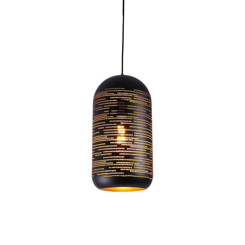 Schwarze Laser-Cut Wintermelon Pendelleuchte Loft Stil Metall 1-Licht 4"/8" Breit Bistro Hängeleuchte