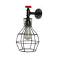 Frendorf | Globe Caged Corridor Wandlamp met Ventiel Deco Vintage Metaal 1 Licht Zwart/Bronze Wandlamp
