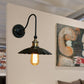 Frendorf | 1 Kopfschalige Wandmontage Licht Vintage Schwarz Metallic Wandleuchte mit Gänsekopfarm