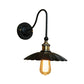 Frendorf | 1 Kopfschalige Wandmontage Licht Vintage Schwarz Metallic Wandleuchte mit Gänsekopfarm