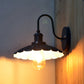 Frendorf | Gooseneck Metall Wand Scone Licht Industrie 9.5"/13" W 1 Licht Flur Wandlampe mit gewelltem Schirm in Schwarz