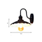 Frendorf | Gooseneck Metall Wand Scone Licht Industrie 9.5"/13" W 1 Licht Flur Wandlampe mit gewelltem Schirm in Schwarz