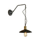 Frendorf | Schwarze gewellte Wandlampe Vintage stilvoll metallisch 1 Glühbirne Esstisch Wandapplied Licht, 10"/14" Breite
