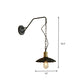 Frendorf | Schwarze gewellte Wandlampe Vintage stilvoll metallisch 1 Glühbirne Esstisch Wandapplied Licht, 10"/14" Breite