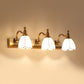 Frendorf | Blumen Ivory Glas Schminklichter Kolonialstil 1/2/3-Glühbirnen Badezimmer Wandmontierte Beleuchtung in Gold