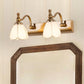 Frendorf | Blumen Ivory Glas Schminklichter Kolonialstil 1/2/3-Glühbirnen Badezimmer Wandmontierte Beleuchtung in Gold