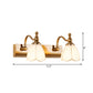 Frendorf | Blumen Ivory Glas Schminklichter Kolonialstil 1/2/3-Glühbirnen Badezimmer Wandmontierte Beleuchtung in Gold