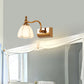 Frendorf | Blumen Ivory Glas Schminklichter Kolonialstil 1/2/3-Glühbirnen Badezimmer Wandmontierte Beleuchtung in Gold