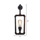 Frendorf | Rechthoekige Metalen Wandlamp met Waterpijp Industrie 1 Licht Woonkamer Sconce Verlichting in Zwart