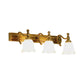 Frendorf | 2/3 Köpfe Wand Vanity Licht Kolonial Badezimmer Wandlampe mit Blumen Opalglas Schirm in Gold
