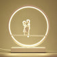 Schwarz/Weiß Hoop Nachttischlampe Einfache Romantische Acryl Tischlampe in Warm/Weiß Licht mit Liebhaber Statue