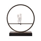 Schwarz/Weiß Hoop Nachttischlampe Einfache Romantische Acryl Tischlampe in Warm/Weiß Licht mit Liebhaber Statue