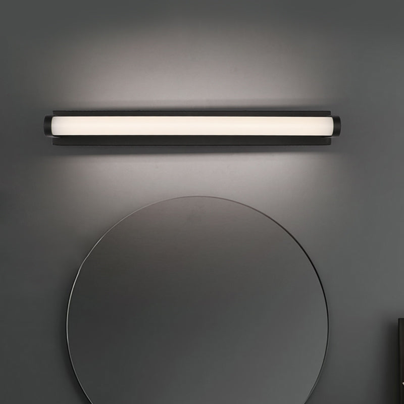 Frendorf | 16"/20"/24" L Badezimmer LED Wandleuchte Minimalismus Schwarze Wandlampe mit tubulärem Acrylschirm