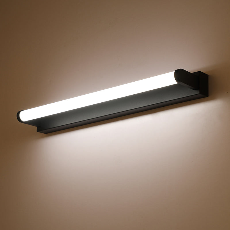 Frendorf | 16"/20"/24" L Badezimmer LED Wandleuchte Minimalismus Schwarze Wandlampe mit tubulärem Acrylschirm