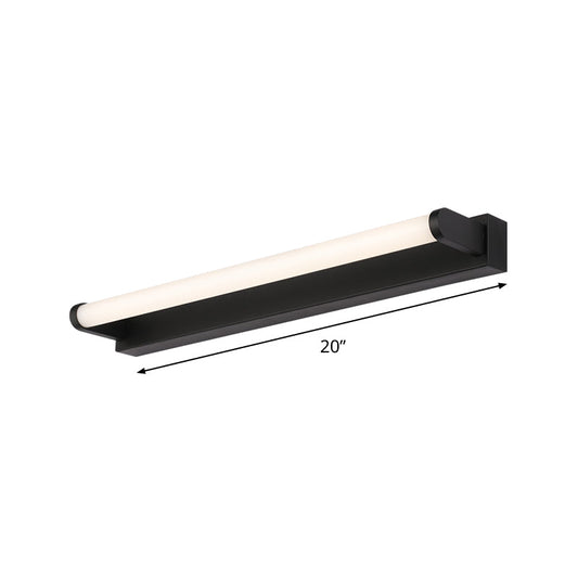 Frendorf | 16"/20"/24" L Badezimmer LED Wandleuchte Minimalismus Schwarze Wandlampe mit tubulärem Acrylschirm