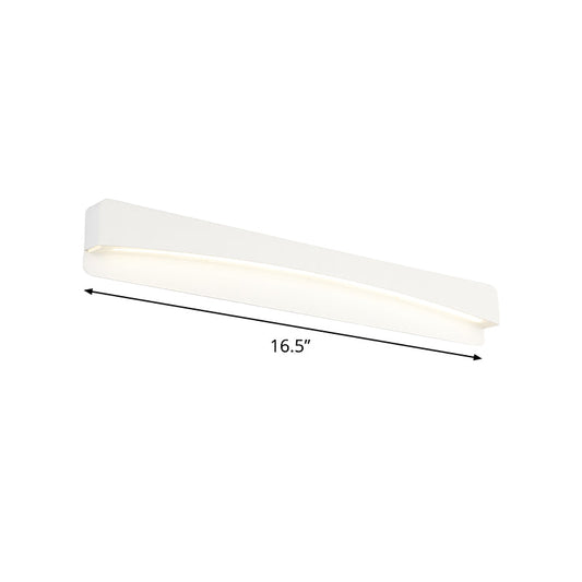 Frendorf | 16.5"/20.5"/24.5" L LED Bad Vanity Licht Modernismus Weiß Fläche Wand Leuchte mit rechteckigem Metall Schirm
