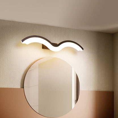 Frendorf | Schwarz/Weiß Wavelet LED Wandlampe Minimalismus Metall Spiegellicht mit frosted Diffusor, 16"/23.5"/31.5" lang