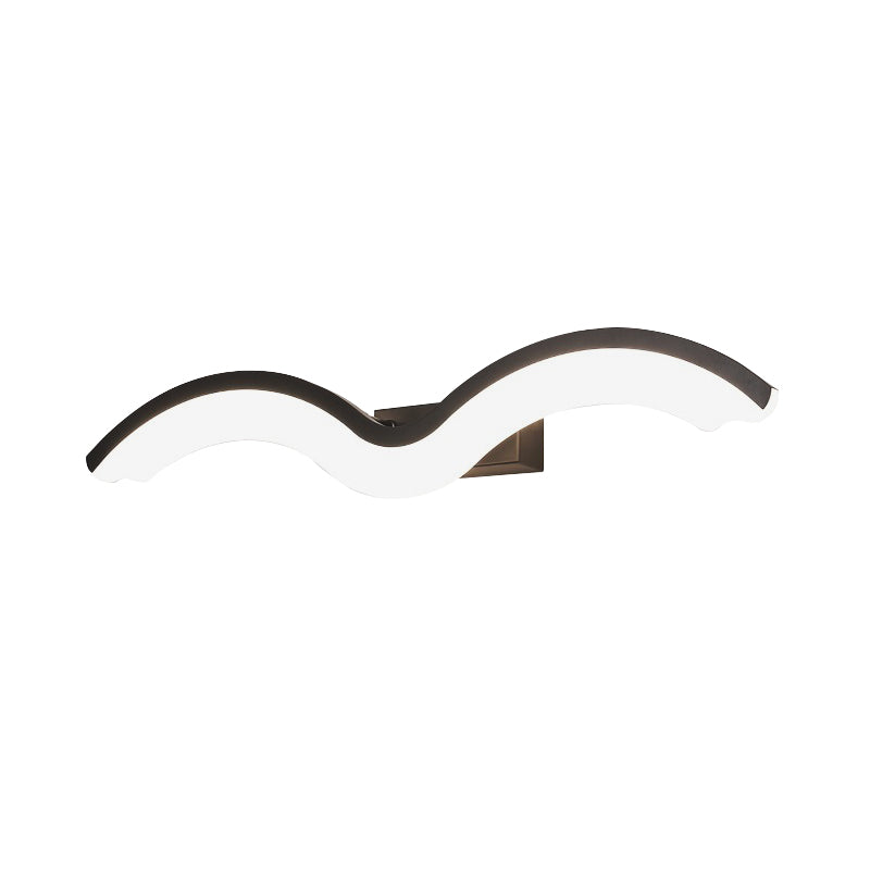 Frendorf | Schwarz/Weiß Wavelet LED Wandlampe Minimalismus Metall Spiegellicht mit frosted Diffusor, 16"/23.5"/31.5" lang