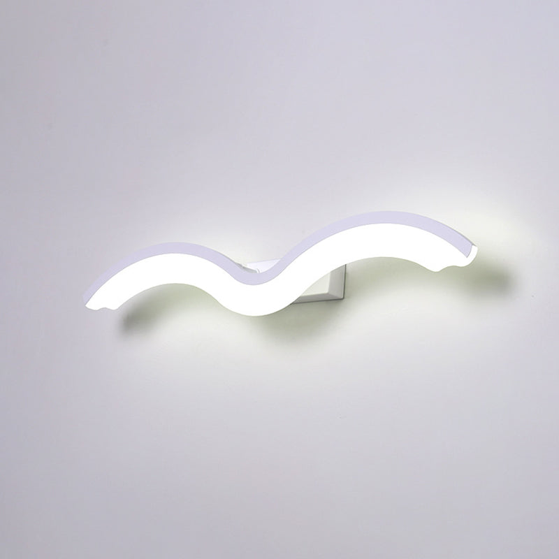 Frendorf | Schwarz/Weiß Wavelet LED Wandlampe Minimalismus Metall Spiegellicht mit frosted Diffusor, 16"/23.5"/31.5" lang