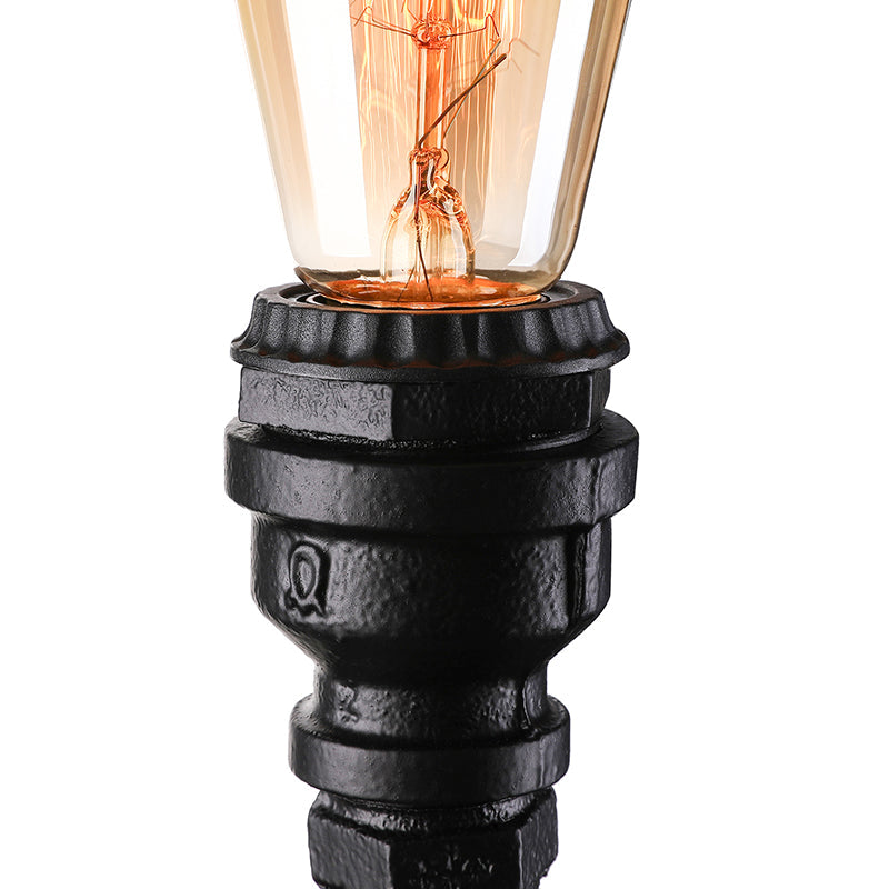 Frendorf | 1 Glühbirne Rechteckige Rohr Wandleuchte Antik Stilvolles Schwarz/Rost Eisen Wandmontierte Lampe für Schlafzimmer
