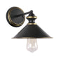 Frendorf | Metallische schwarze Wandlampe konische Schirm 1 Licht Industrie Stil Wandleuchte für Esszimmer