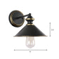 Frendorf | Metallische schwarze Wandlampe konische Schirm 1 Licht Industrie Stil Wandleuchte für Esszimmer