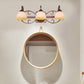Frendorf | Braune Schüssel Wandlampe Antique Beige Glas 2/3/4 Glühbirnen Badezimmer Wand Sconce Beleuchtung Gerät mit geschwungenem Arm
