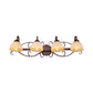 Frendorf | Braune Schüssel Wandlampe Antique Beige Glas 2/3/4 Glühbirnen Badezimmer Wand Sconce Beleuchtung Gerät mit geschwungenem Arm
