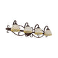 Frendorf | Braune Schüssel Wandlampe Antique Beige Glas 2/3/4 Glühbirnen Badezimmer Wand Sconce Beleuchtung Gerät mit geschwungenem Arm