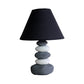 Weiß/Schwarz Fass Tischlampe Antike Stoff 1 Glühbirne Wohnzimmer Nachttischbeleuchtung mit Keramikbasis