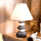 Weiß/Schwarz Fass Tischlampe Antike Stoff 1 Glühbirne Wohnzimmer Nachttischbeleuchtung mit Keramikbasis