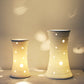 5.5"/7" W Keramisch Weiß Nachttisch Lampenvase LED Pastoral Nachttischlampe mit Trockenblumen Dekor